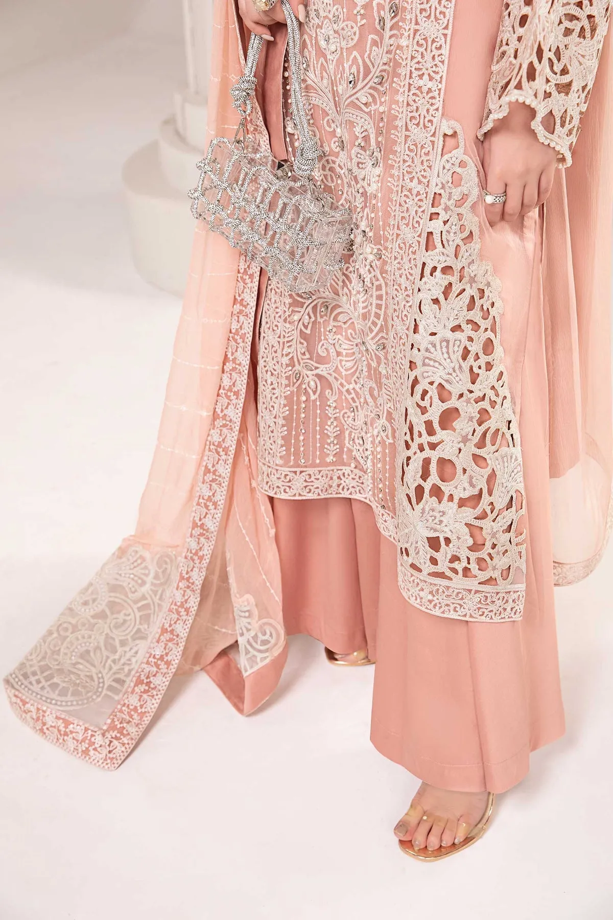 Maria B Pakistani Party Dress in Kameez Trouser Style