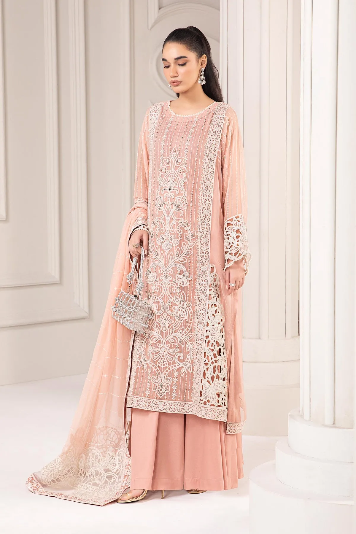 Maria B Pakistani Party Dress in Kameez Trouser Style