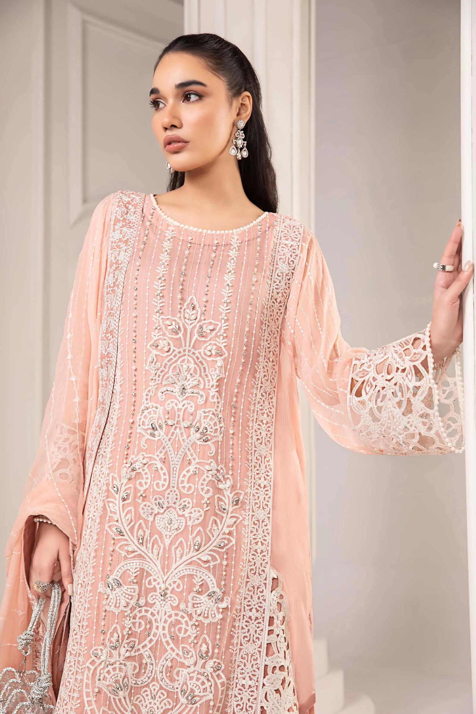 Maria B Pakistani Party Dress in Kameez Trouser Style