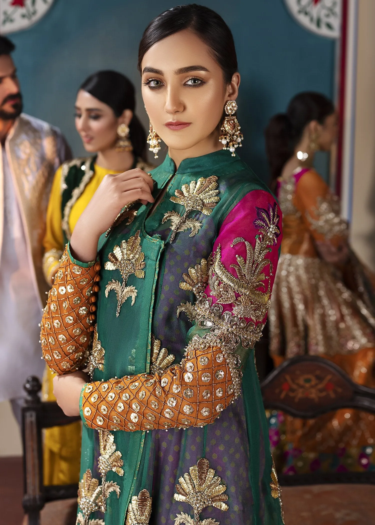 Mehndi Party Dress in Sea Green Color #N0021