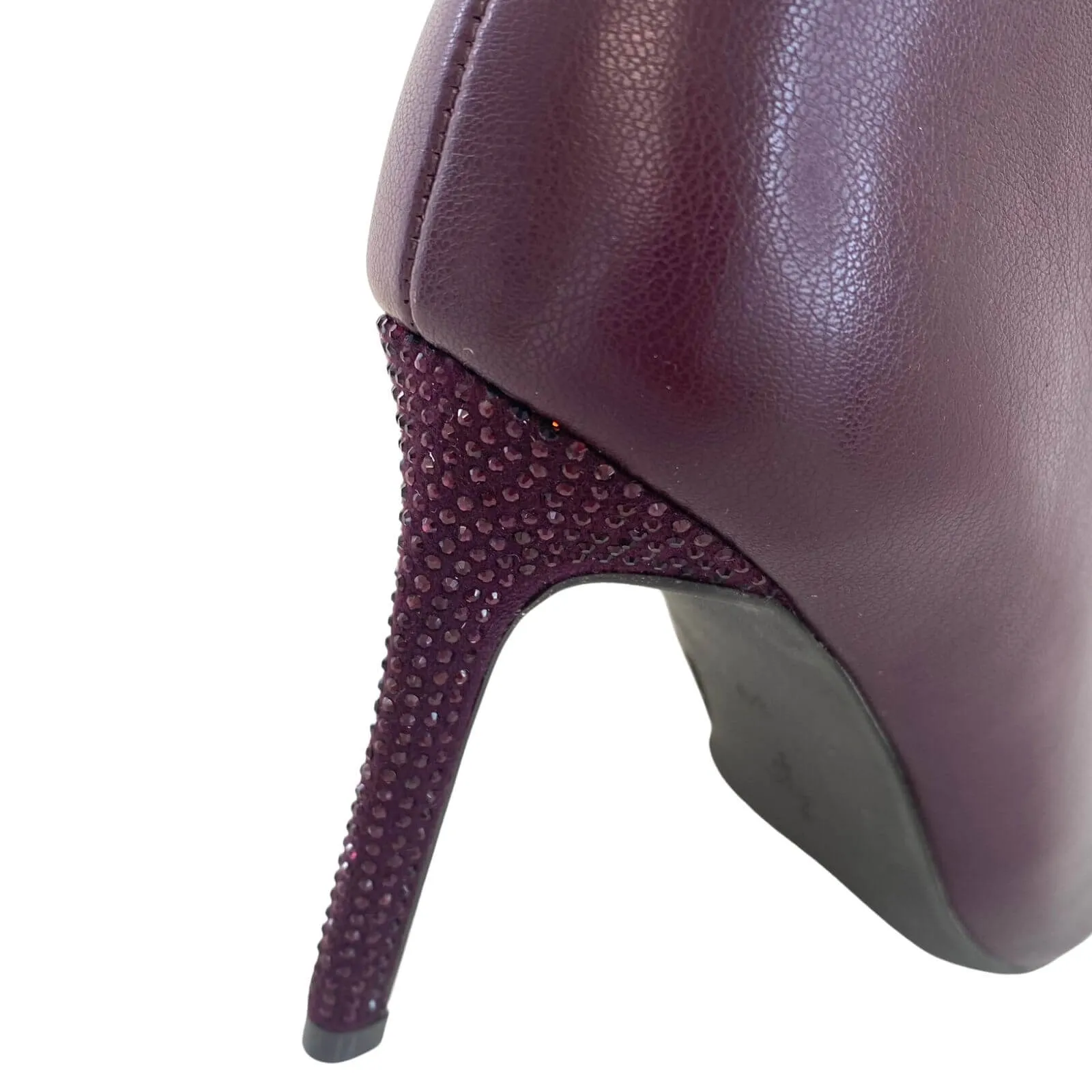 Menbur Burgundy Stiletto Sparkly Heel Boots