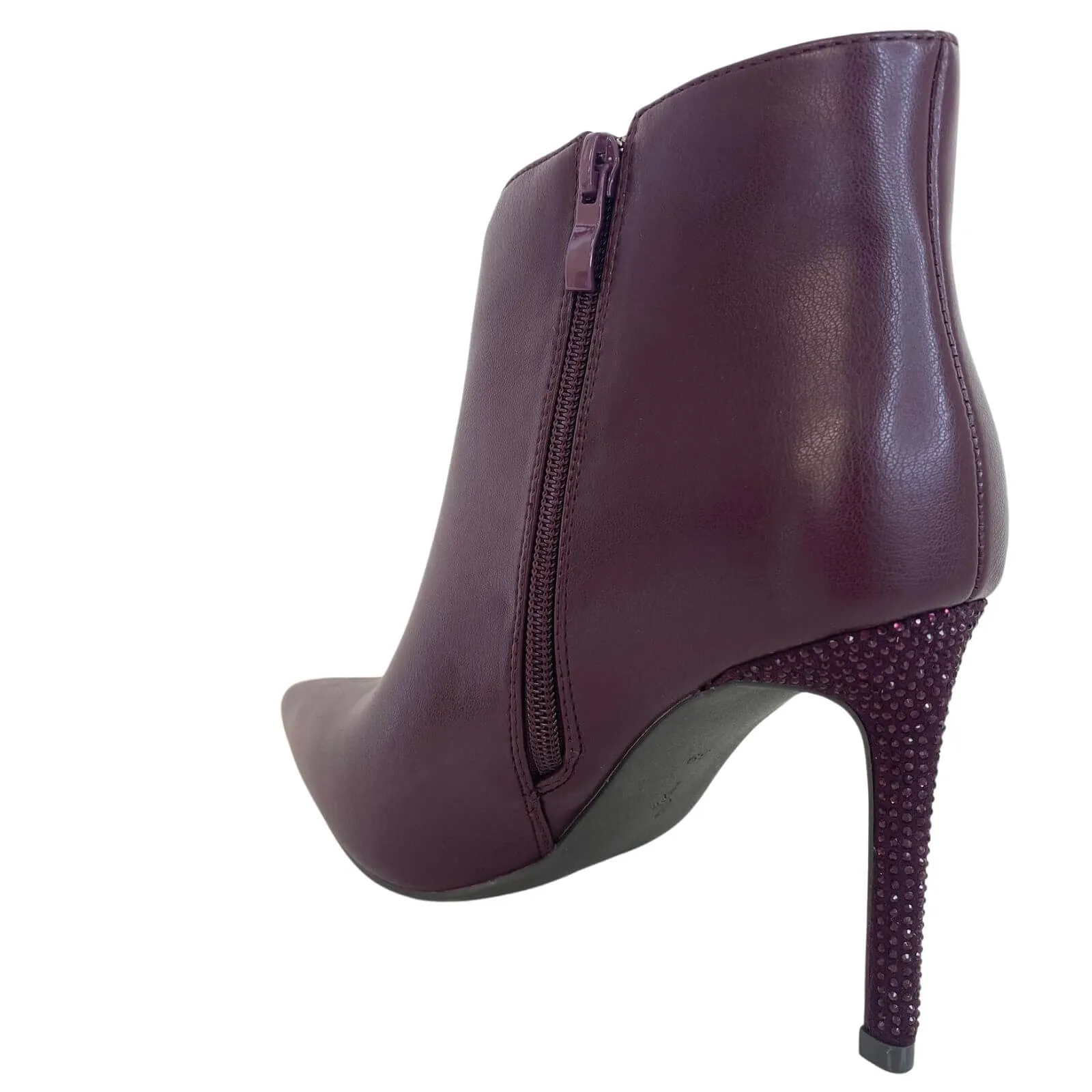 Menbur Burgundy Stiletto Sparkly Heel Boots