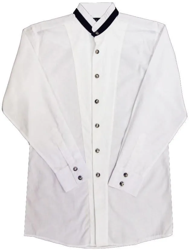 Men's Western Shirt: White Horse Tuxedo With Indian Head Buttons