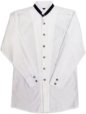 Men's Western Shirt: White Horse Tuxedo With Indian Head Buttons