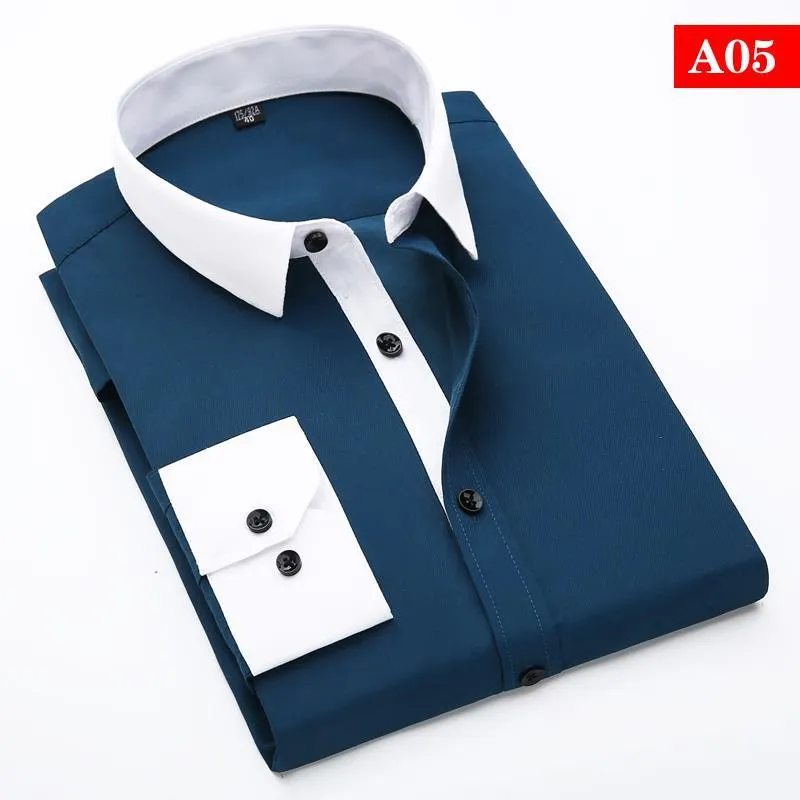 Men's White Collar Classic Fit Dress Shirt