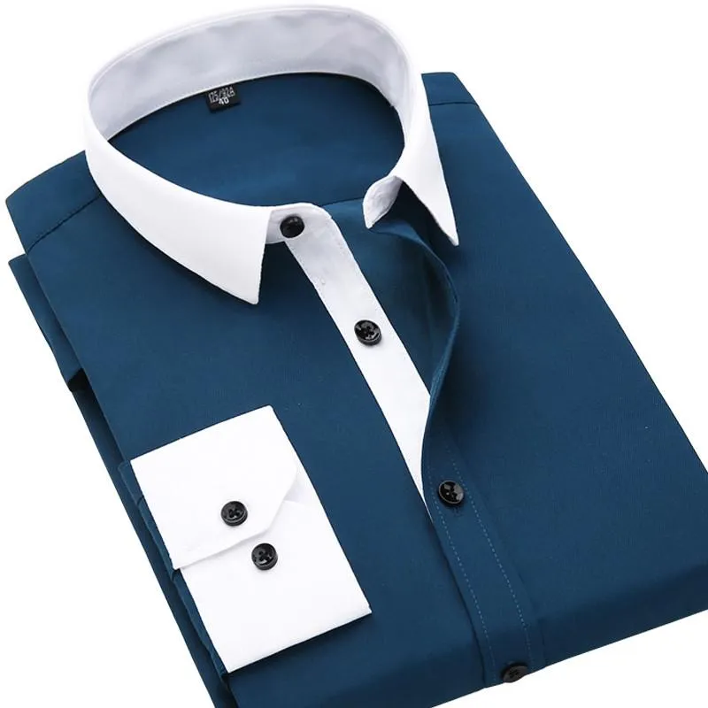 Men's White Collar Classic Fit Dress Shirt