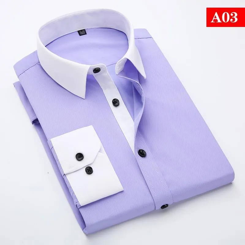 Men's White Collar Classic Fit Dress Shirt