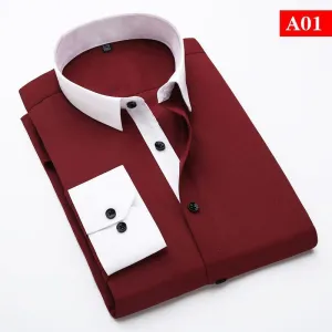 Men's White Collar Classic Fit Dress Shirt
