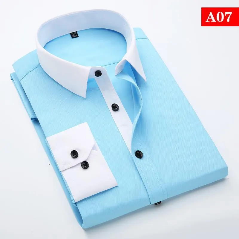 Men's White Collar Classic Fit Dress Shirt