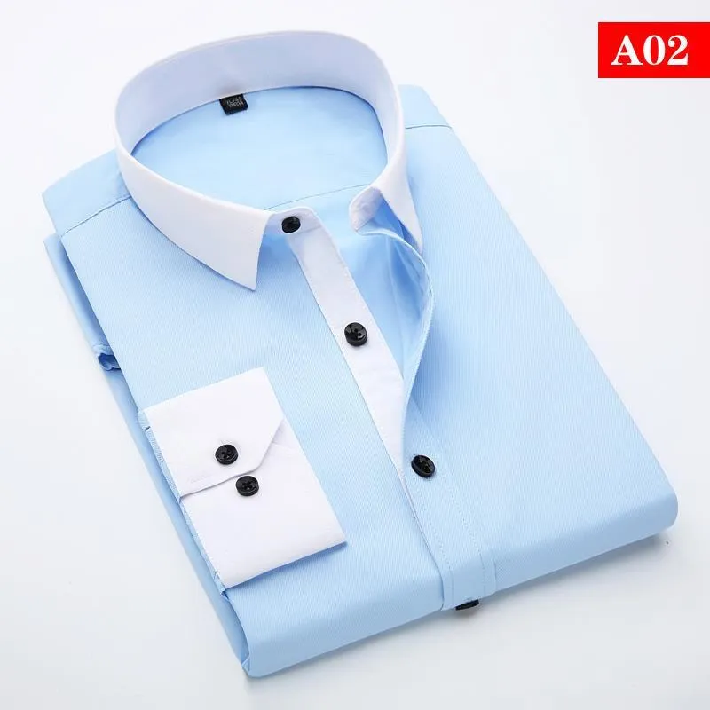 Men's White Collar Classic Fit Dress Shirt