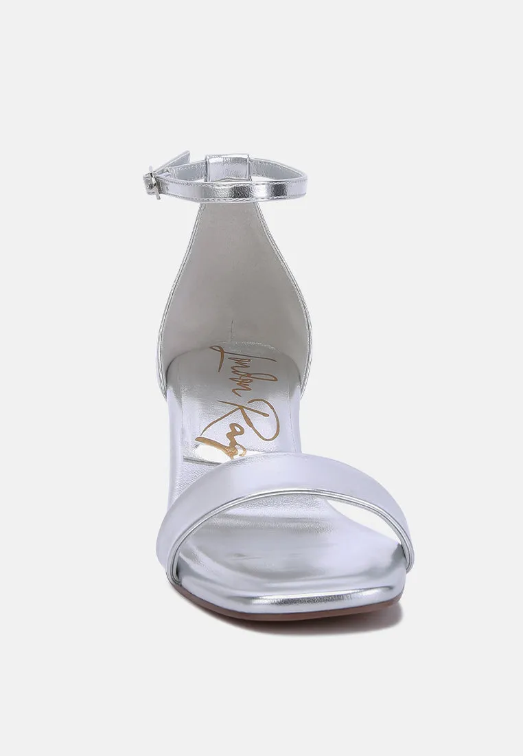 metallic block heel sandals by RUW