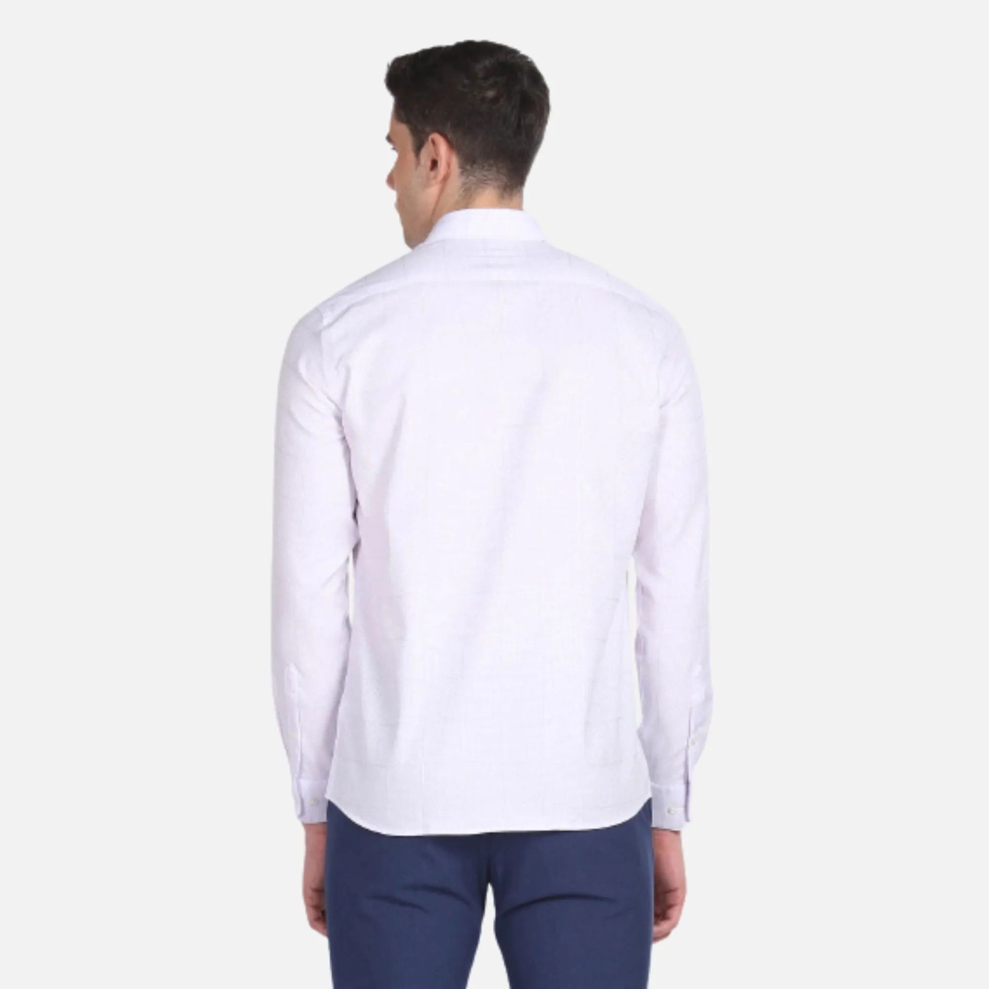Micro Check Slim Fit Auto Press Shirt