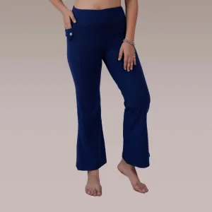 Mid-Rise Fit & Flared Pants with 4-Way Stretch & Compression Waistband