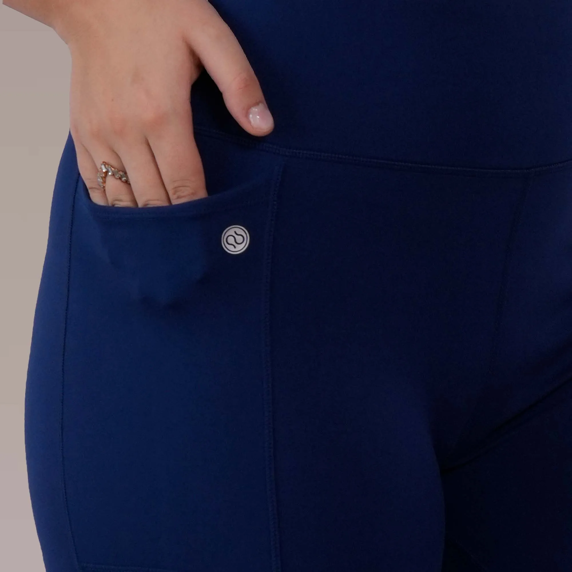 Mid-Rise Fit & Flared Pants with 4-Way Stretch & Compression Waistband