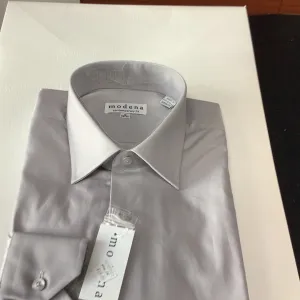 Modena Grey Dress Shirt Contemporary Fit