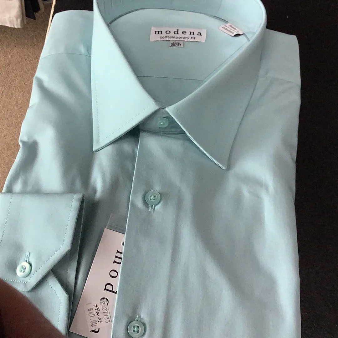 Modena Seafoam Green Long Sleeve Dress Shirt Contemporary Fit