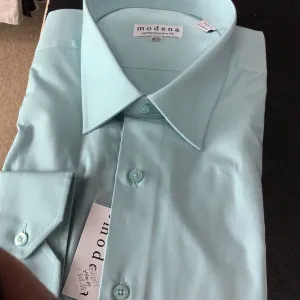 Modena Seafoam Green Long Sleeve Dress Shirt Contemporary Fit