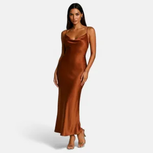 Monacogents | Satin Cowl Maxi – Sultry Silhouette, Effortless Elegance