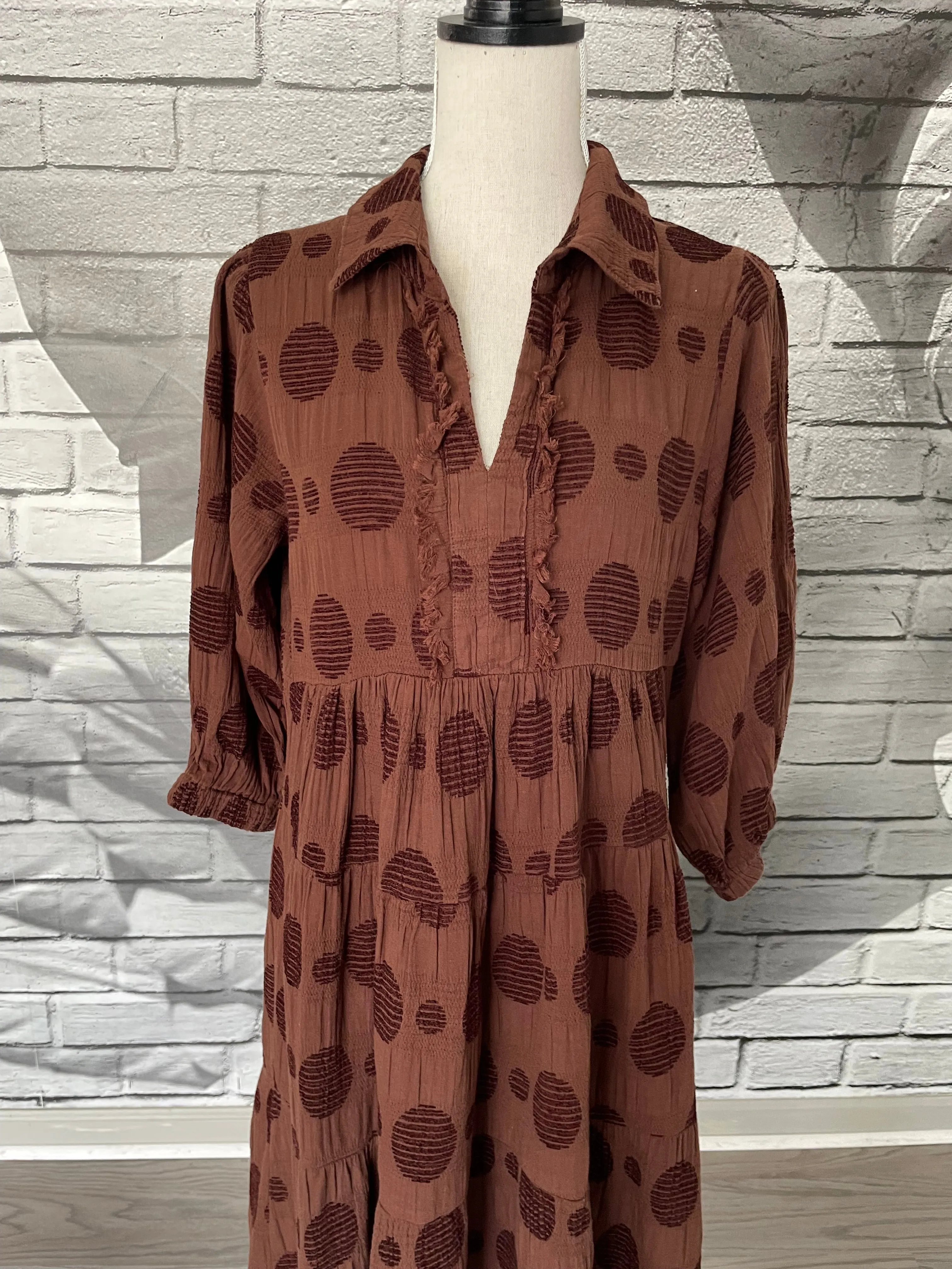 Monica Midi Dress in Chocolate