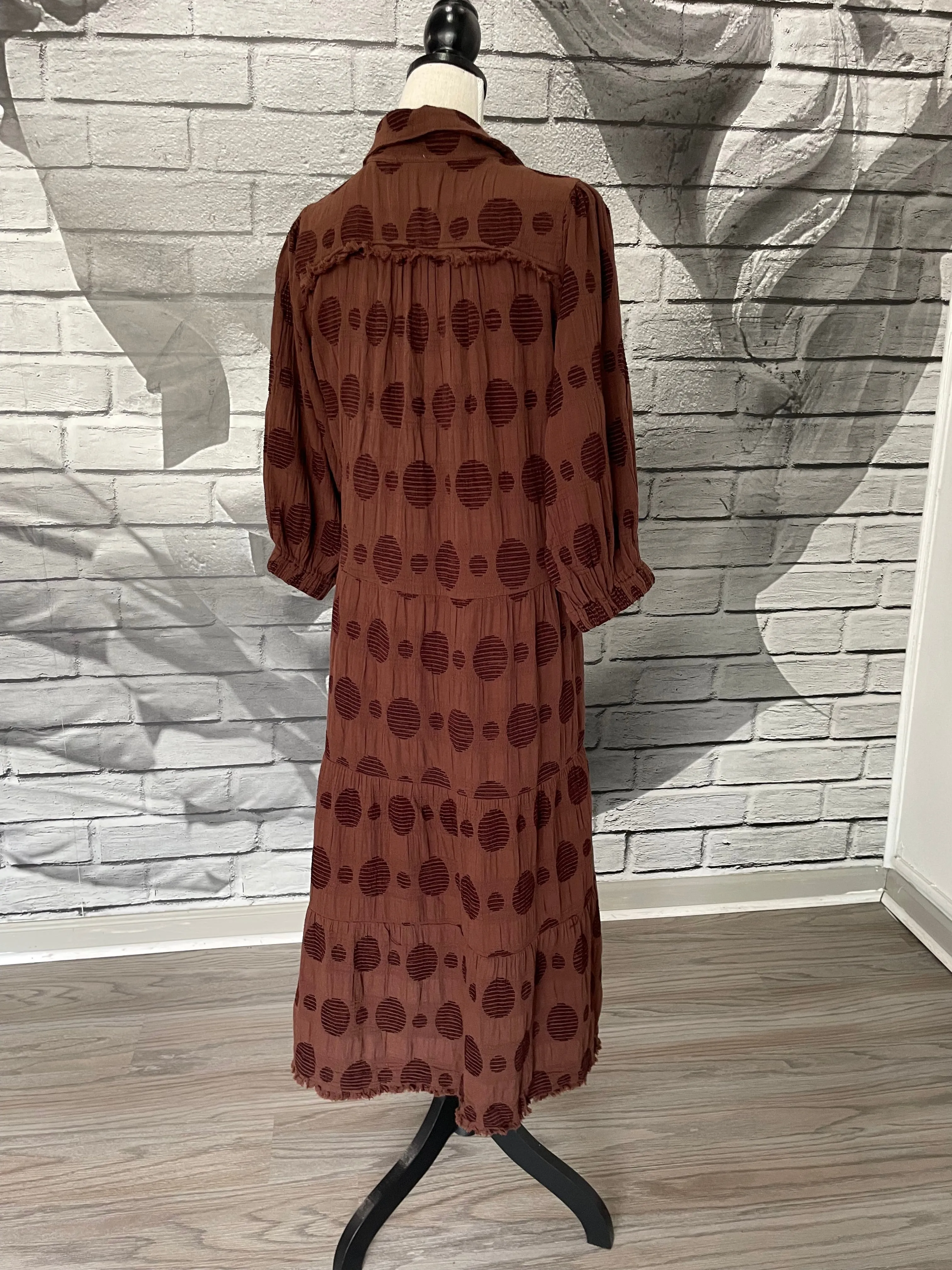 Monica Midi Dress in Chocolate
