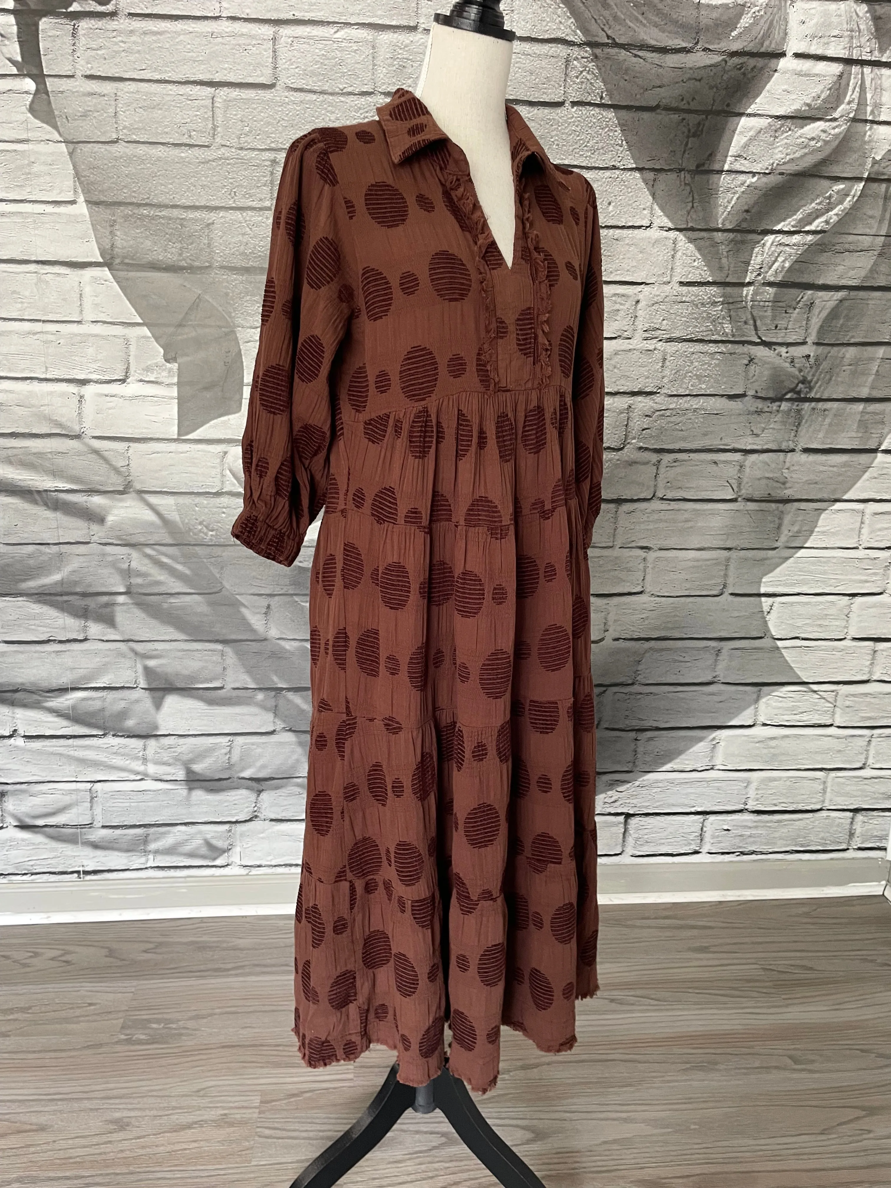 Monica Midi Dress in Chocolate