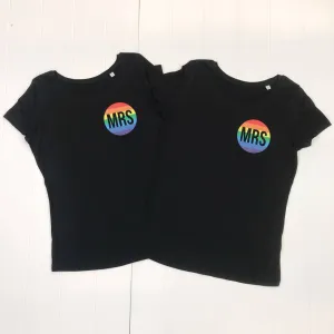Mrs And Mrs Rainbow T Shirt Set