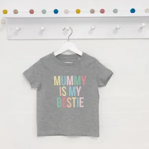 Multicoloured Pastels Mummy Is My Bestie Kids T Shirt