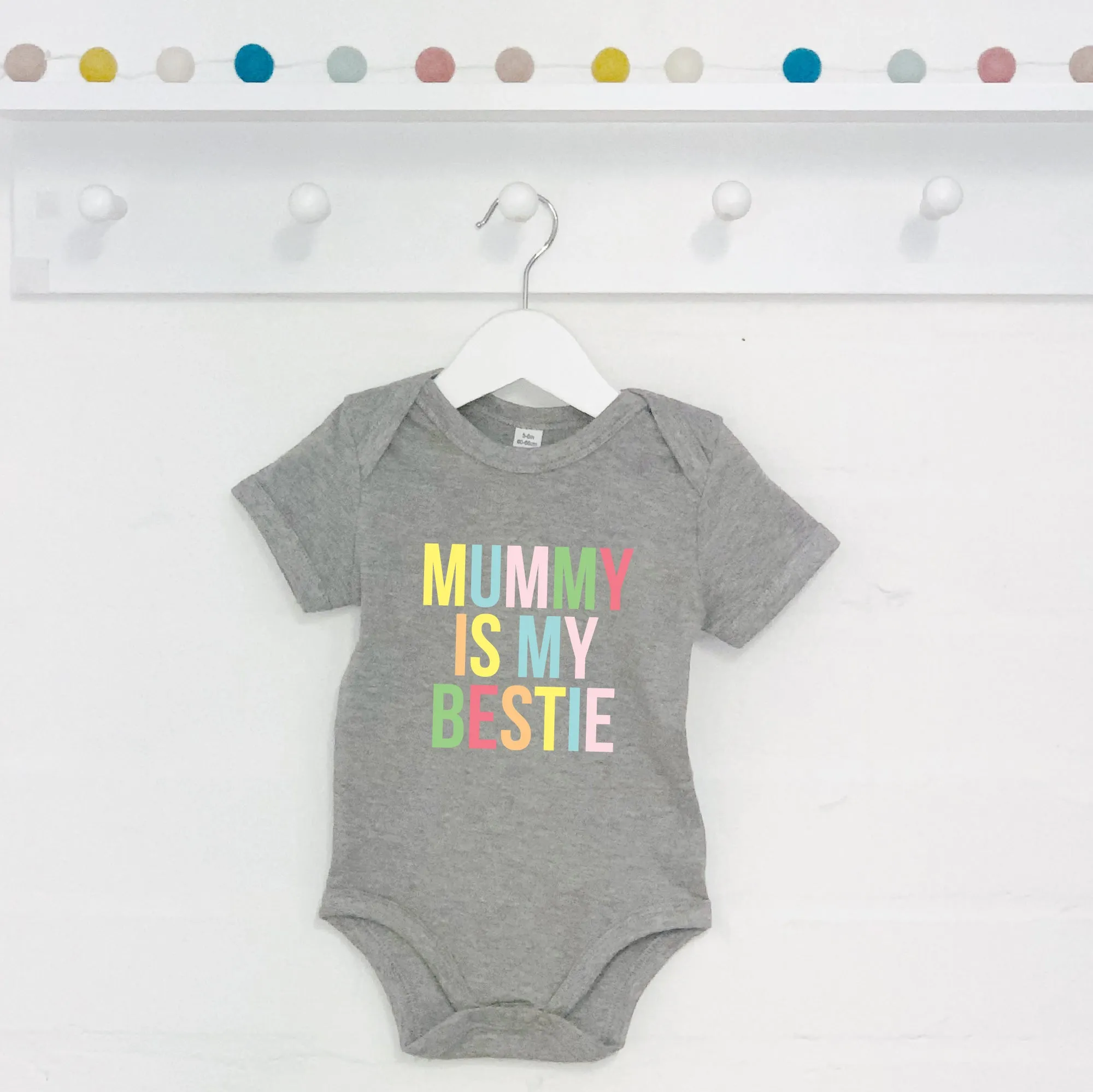 Multicoloured Pastels Mummy Is My Bestie Kids T Shirt