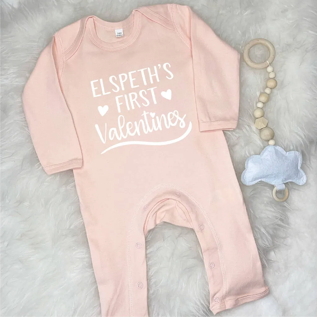 My First Valentines Day Personalised Baby Outfit