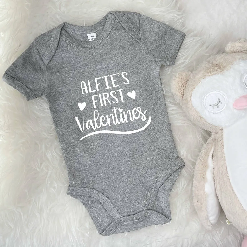 My First Valentines Day Personalised Baby Outfit