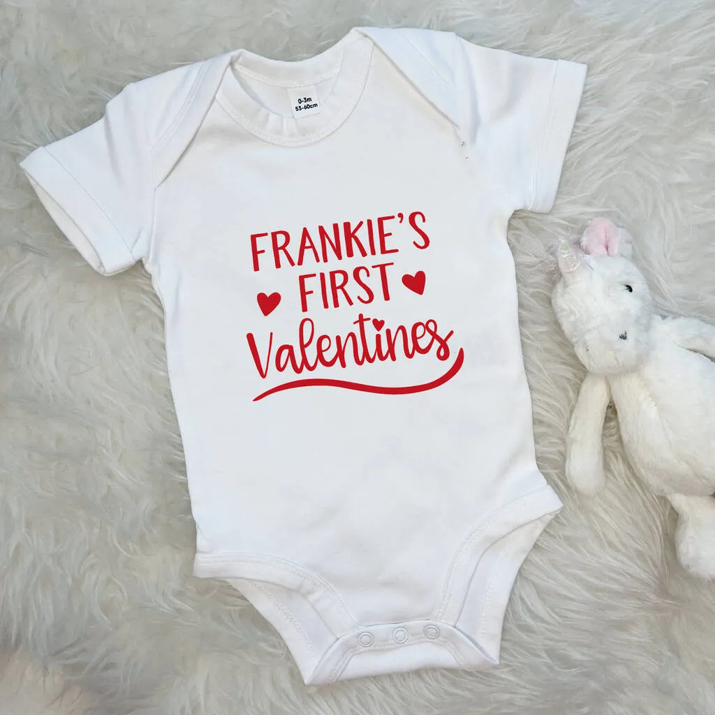 My First Valentines Day Personalised Baby Outfit