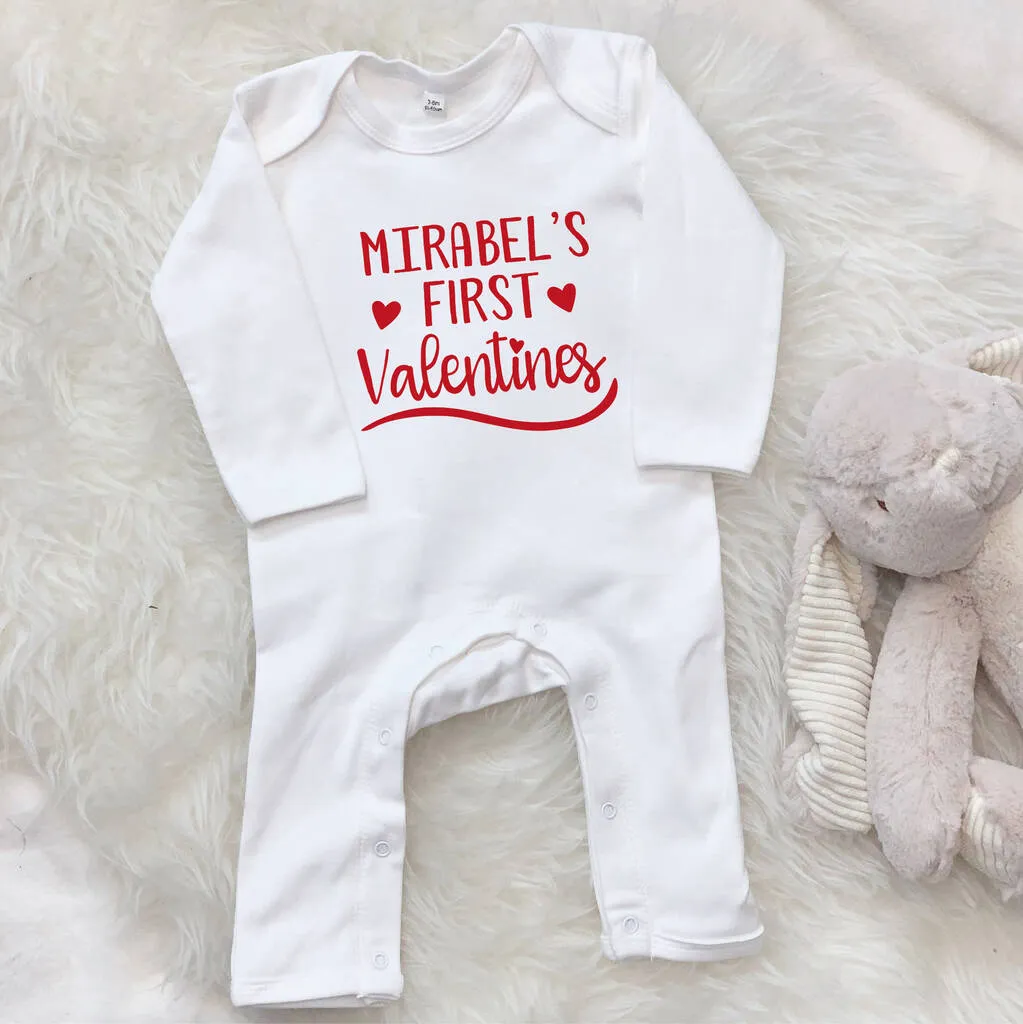 My First Valentines Day Personalised Baby Outfit