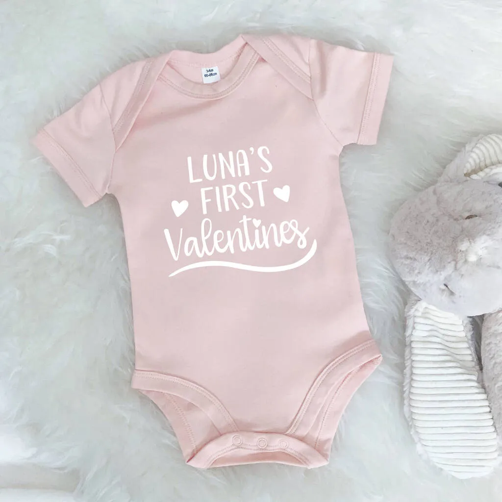 My First Valentines Day Personalised Baby Outfit