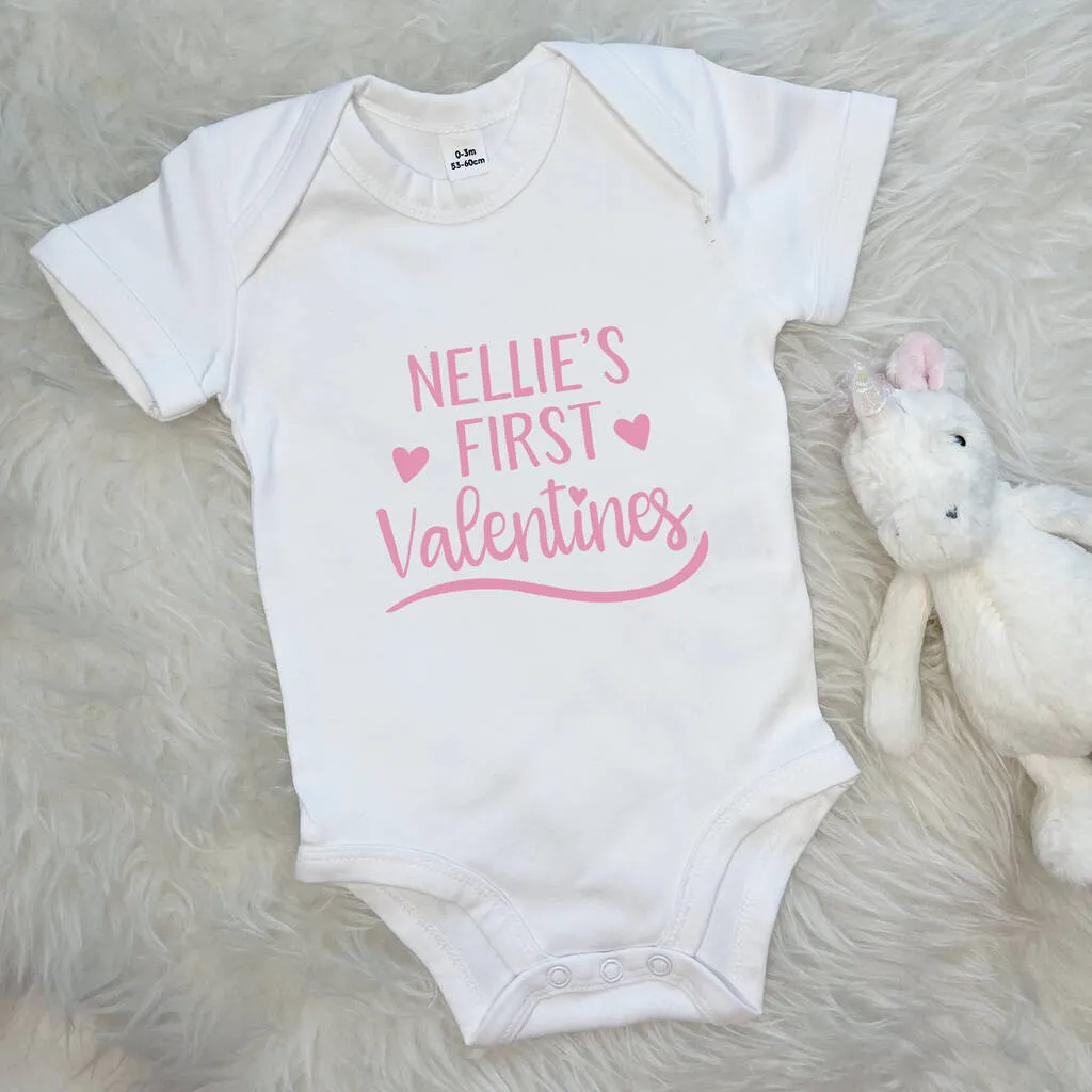 My First Valentines Day Personalised Baby Outfit