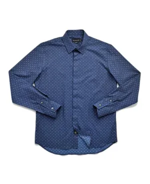 Navy Dobby Dress Shirt