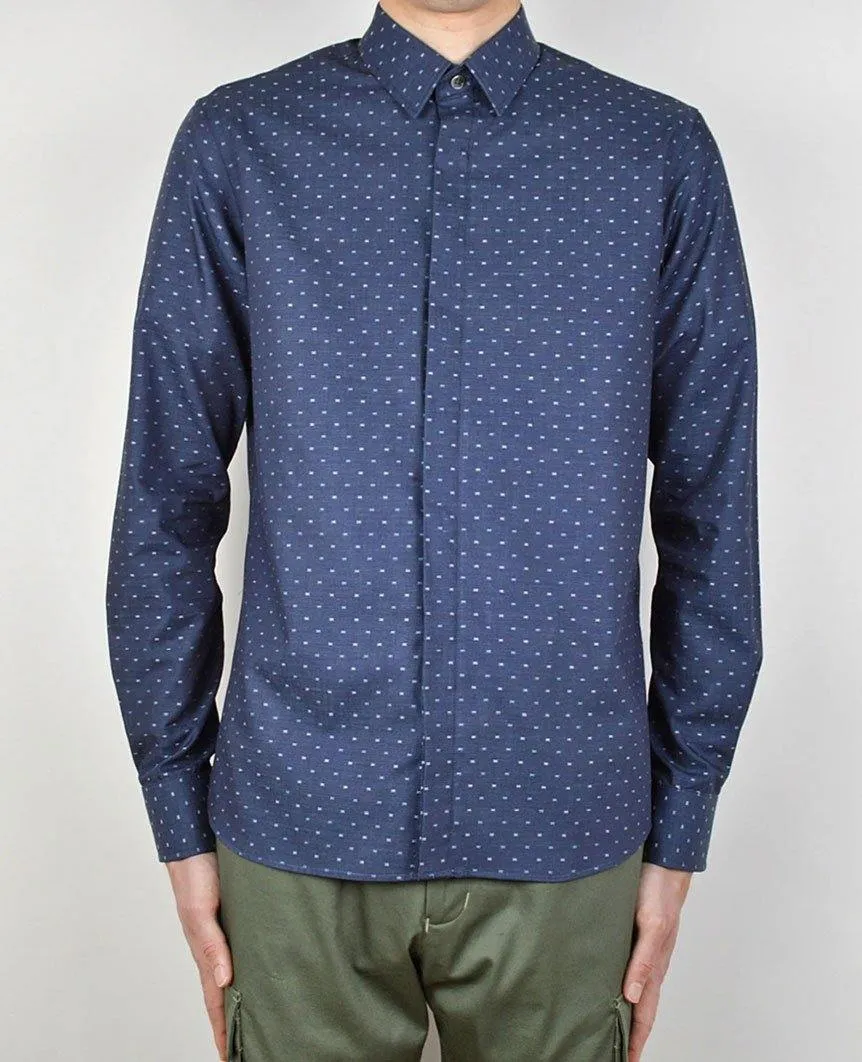 Navy Dobby Dress Shirt