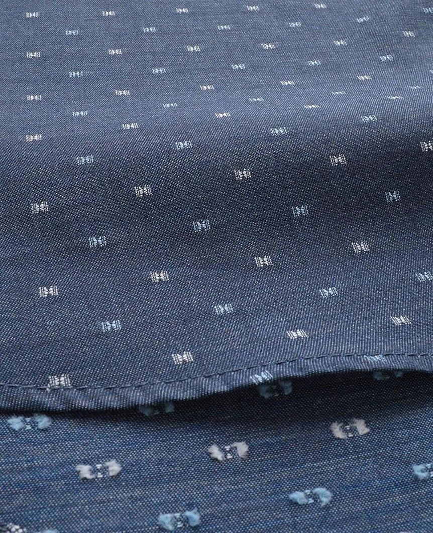 Navy Dobby Dress Shirt