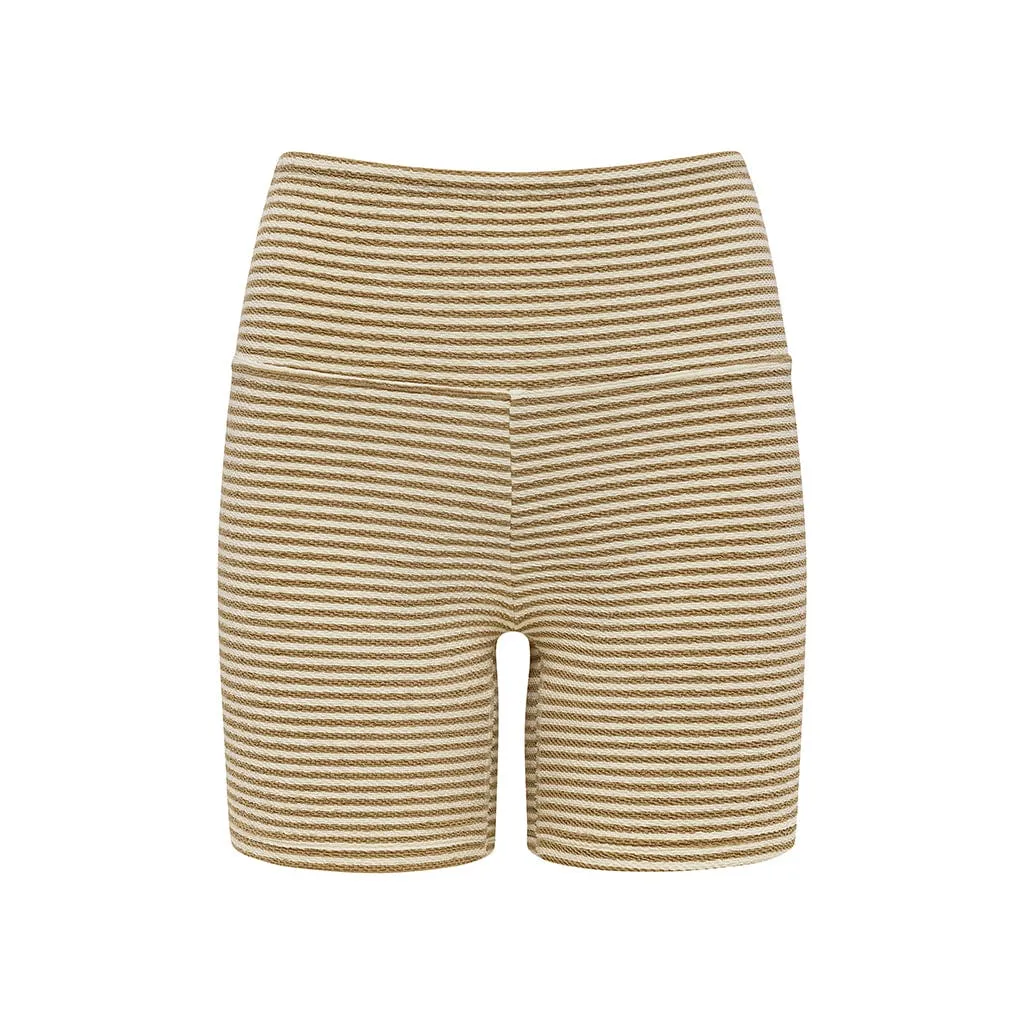 Neutral Stripe Midi Bike Short