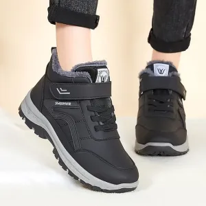 NEW TIEVOSA Winter Boots for Women Winter Thick Bottom Non Slip Round Toe Lace Up Hook Loop Solid Waterproof Sz 6