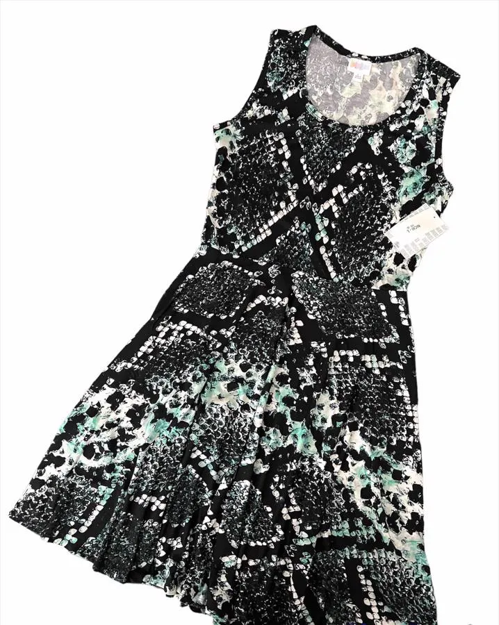 Nicki - Black Green Snake Print