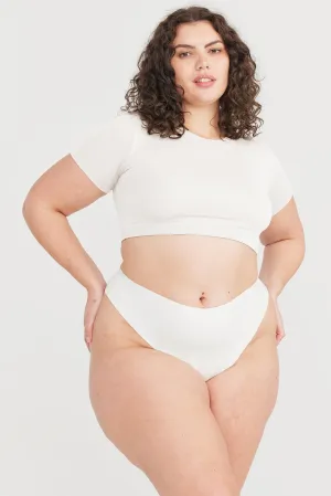 NO VPL HIGH WAISTED THONG - COCONUT MILK
