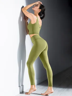 NUDE SHAPE HIGH WAIST PANTS, MUSTARD