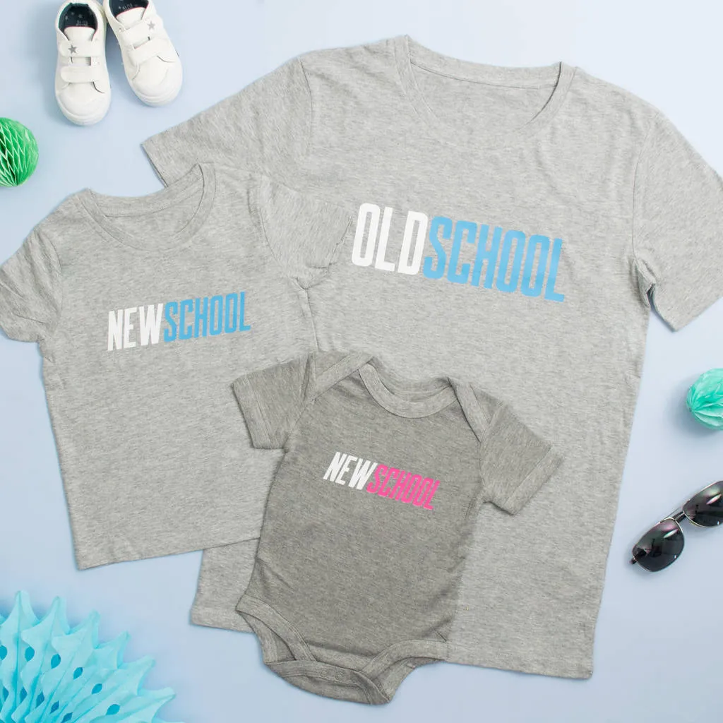 Old School Father And Child Matching T Shirts