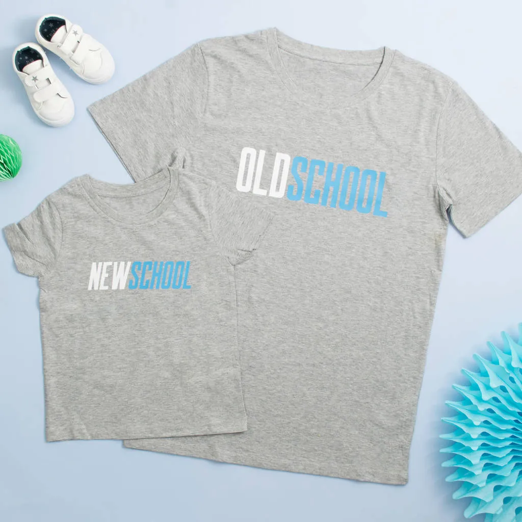 Old School Father And Child Matching T Shirts