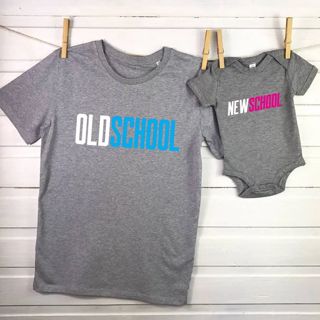 Old School Father And Child Matching T Shirts
