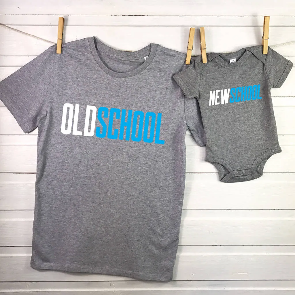 Old School Father And Child Matching T Shirts