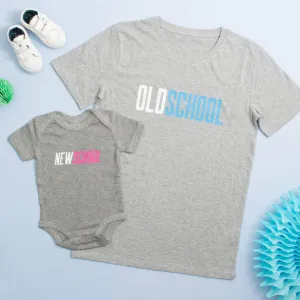 Old School Father And Child Matching T Shirts
