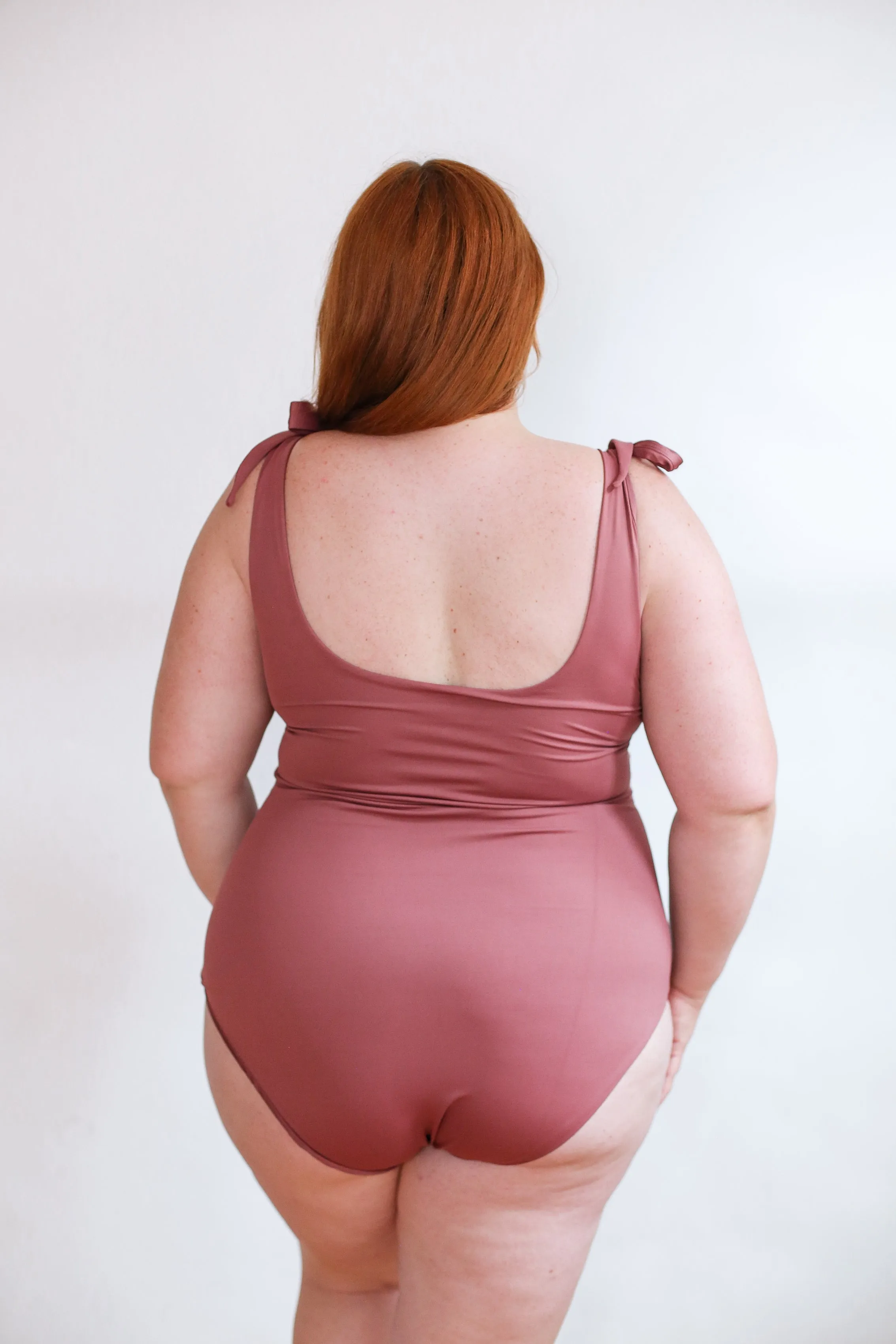 One Piece Tie Shoulder Breastfeeding Swimsuit