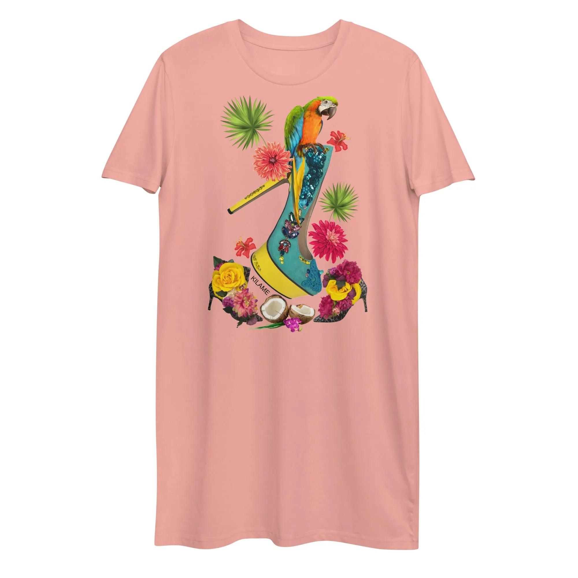 Organic cotton t-shirt dress 'Parrot'