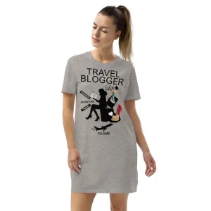 Organic cotton t-shirt dress Solp 'Travel Blogger Girl'
